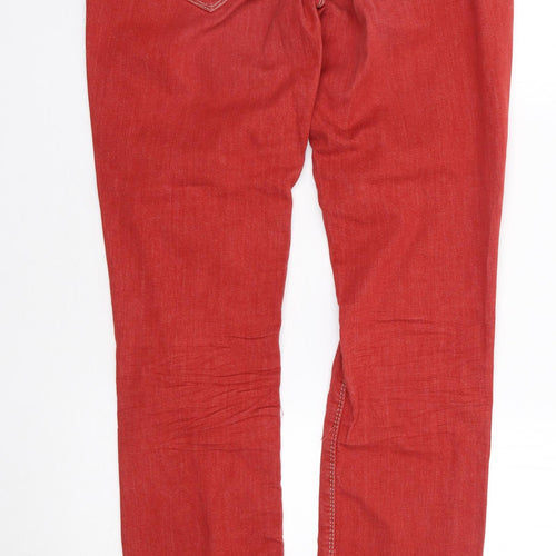 Benetton Jeans Womens Red Cotton Skinny Jeans Size 32 L32 in Regular Zip