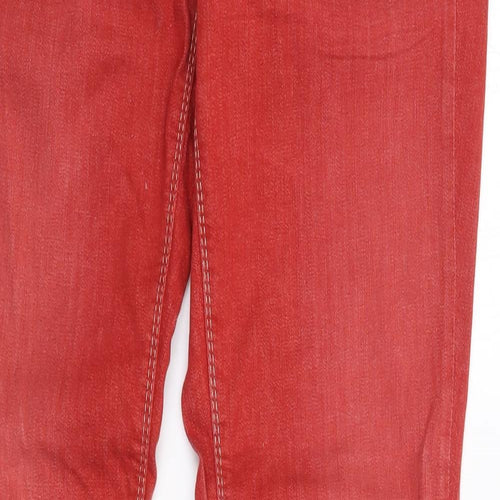 Benetton Jeans Womens Red Cotton Skinny Jeans Size 32 L32 in Regular Zip