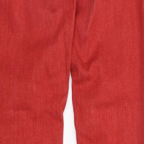 Benetton Jeans Womens Red Cotton Skinny Jeans Size 32 L32 in Regular Zip
