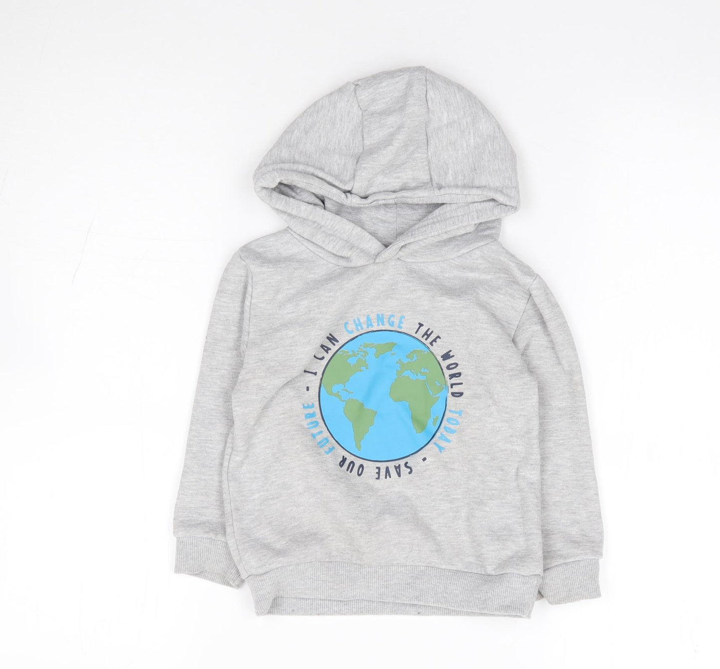 Dunnes Boys Grey Cotton Pullover Hoodie Size 3 Years Pullover