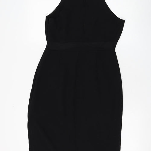 FOREVER 21 Womens Black Polyester Shift Size M Round Neck Zip