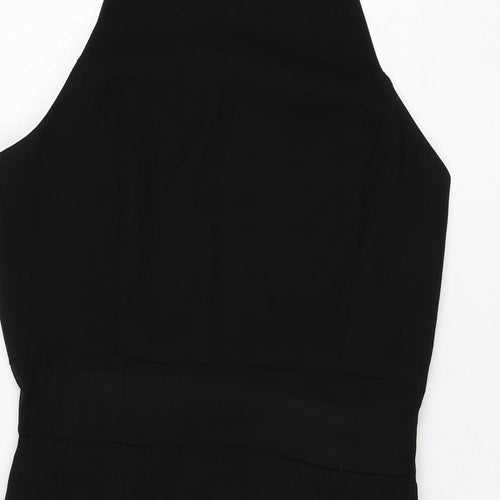 FOREVER 21 Womens Black Polyester Shift Size M Round Neck Zip
