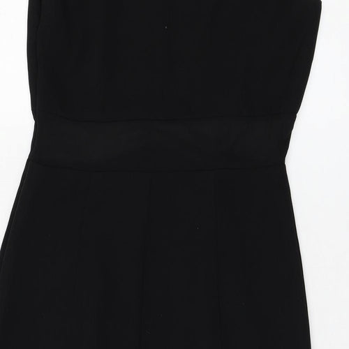 FOREVER 21 Womens Black Polyester Shift Size M Round Neck Zip