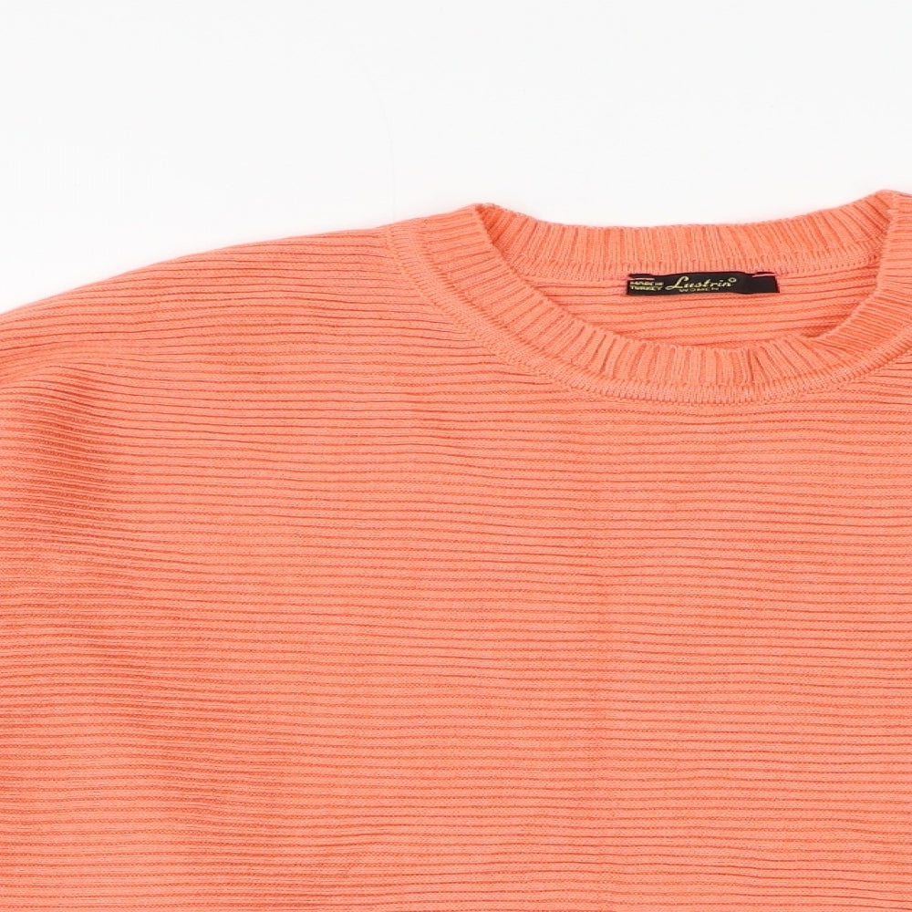Lustin Womens Pink Round Neck Acrylic Pullover Jumper Size M