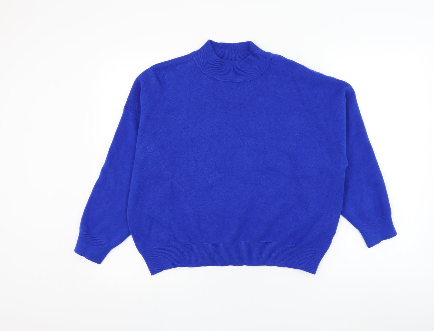Primark Womens Blue Mock Neck Viscose Pullover Jumper Size 18