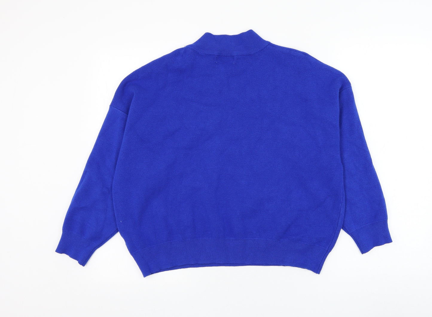 Primark Womens Blue Mock Neck Viscose Pullover Jumper Size 18