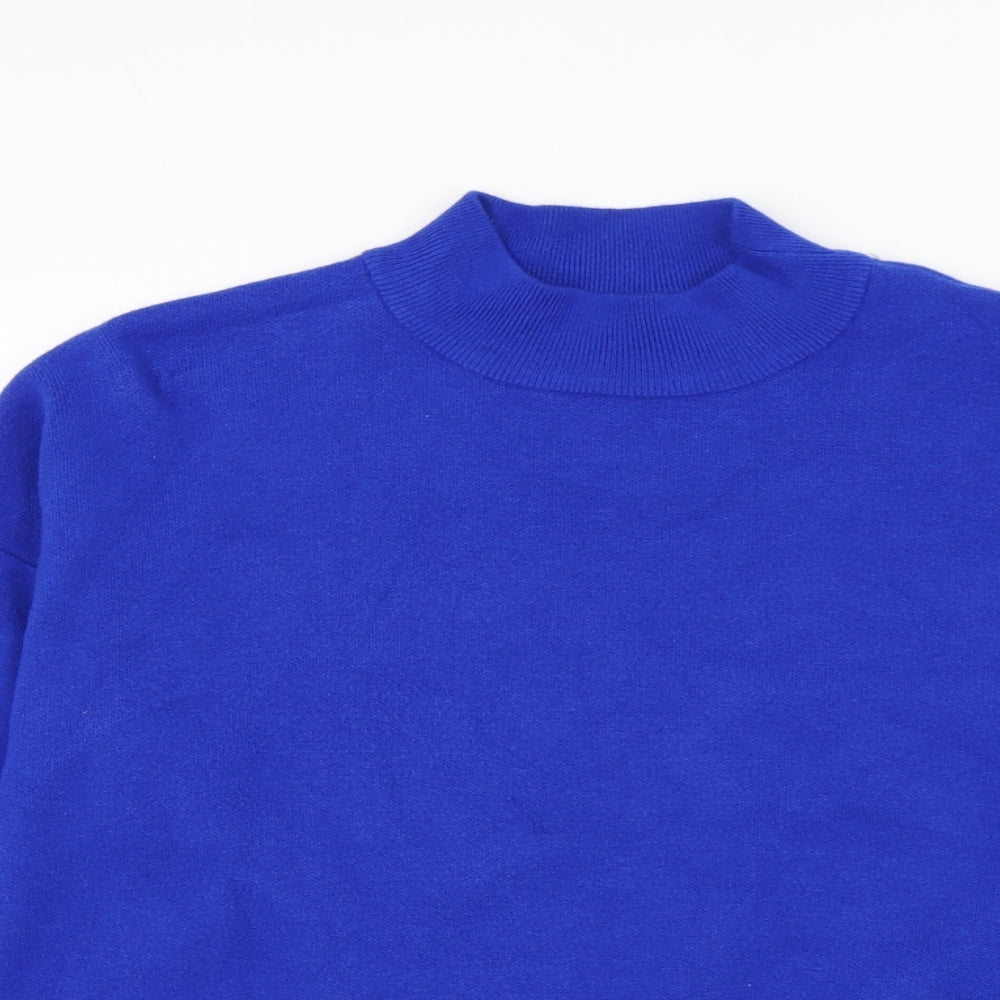 Primark Womens Blue Mock Neck Viscose Pullover Jumper Size 18