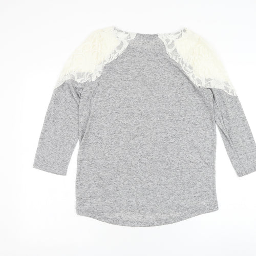 F&F Womens Grey Round Neck Polyester Pullover Jumper Size S