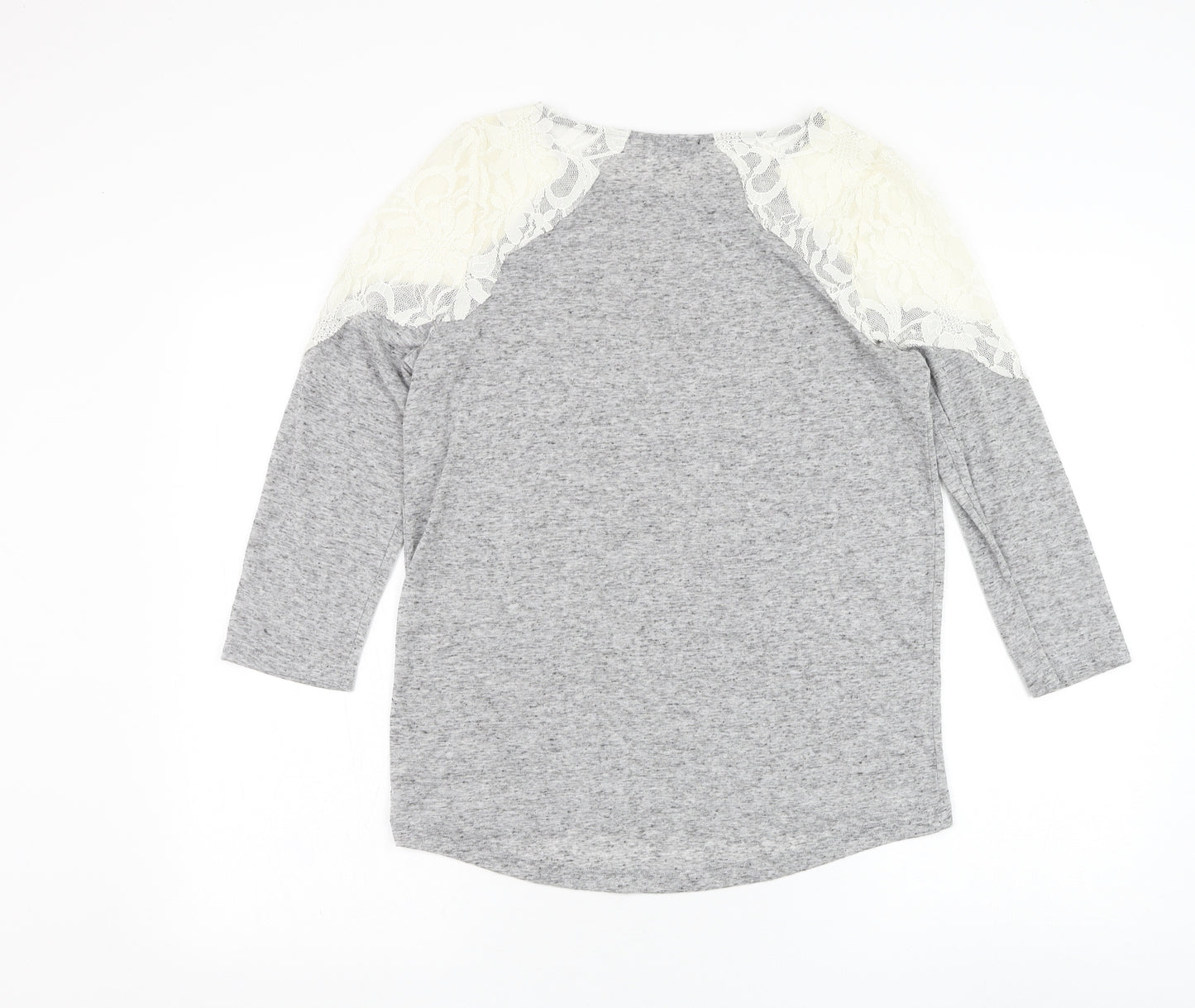 F&F Womens Grey Round Neck Polyester Pullover Jumper Size S