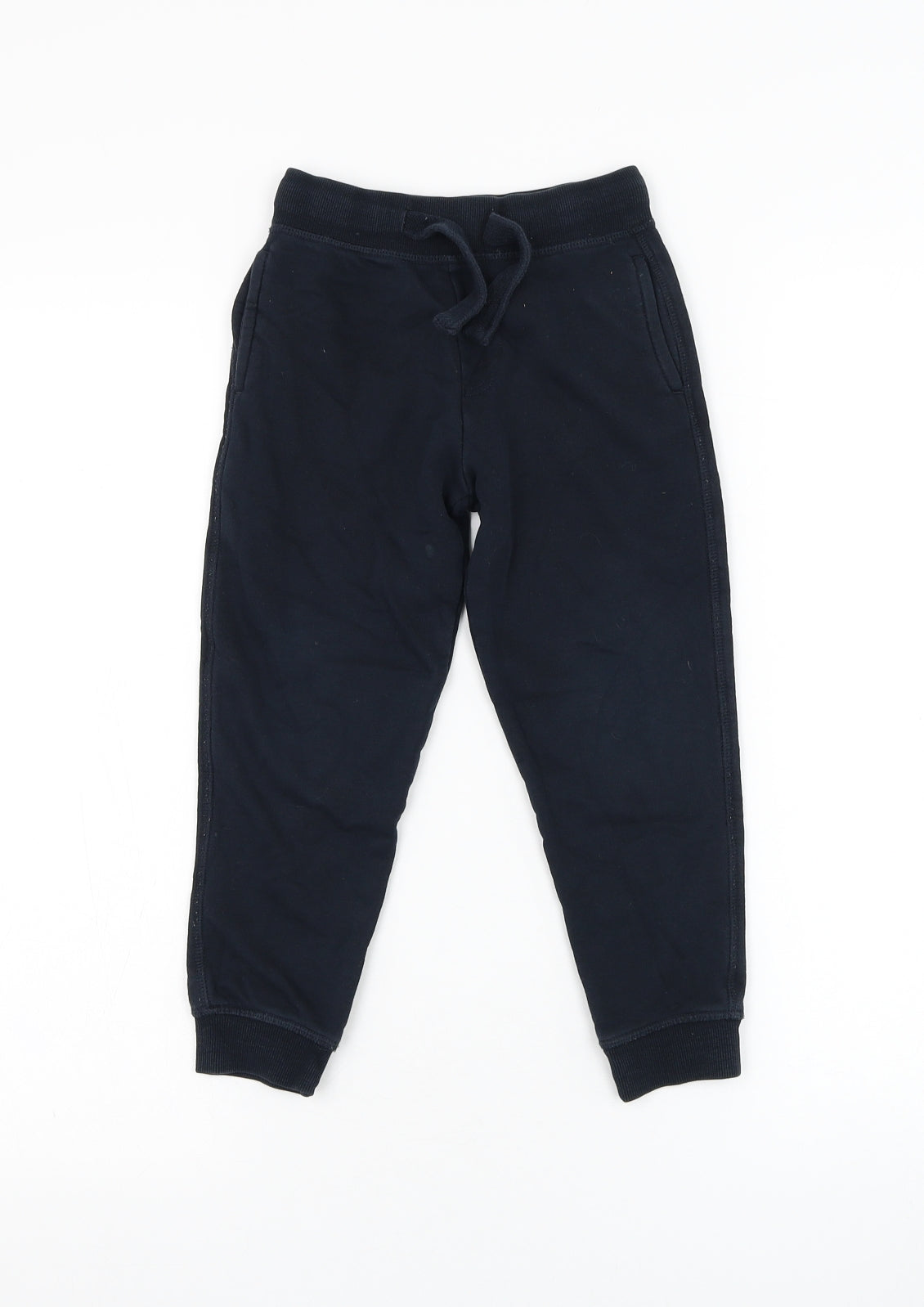 Dunnes Stores Boys Blue Cotton Jogger Trousers Size 4-5 Years Regular Drawstring