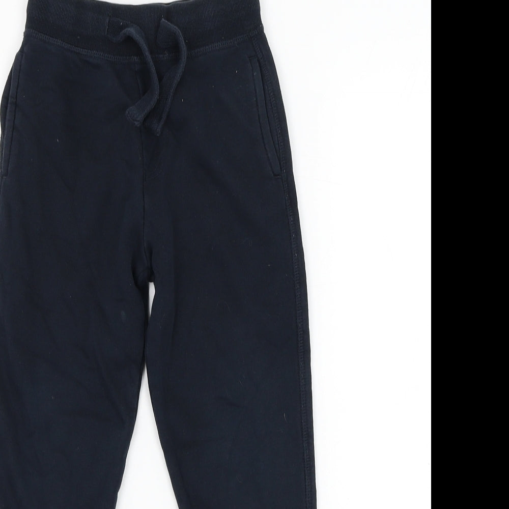 Dunnes Stores Boys Blue Cotton Jogger Trousers Size 4-5 Years Regular Drawstring