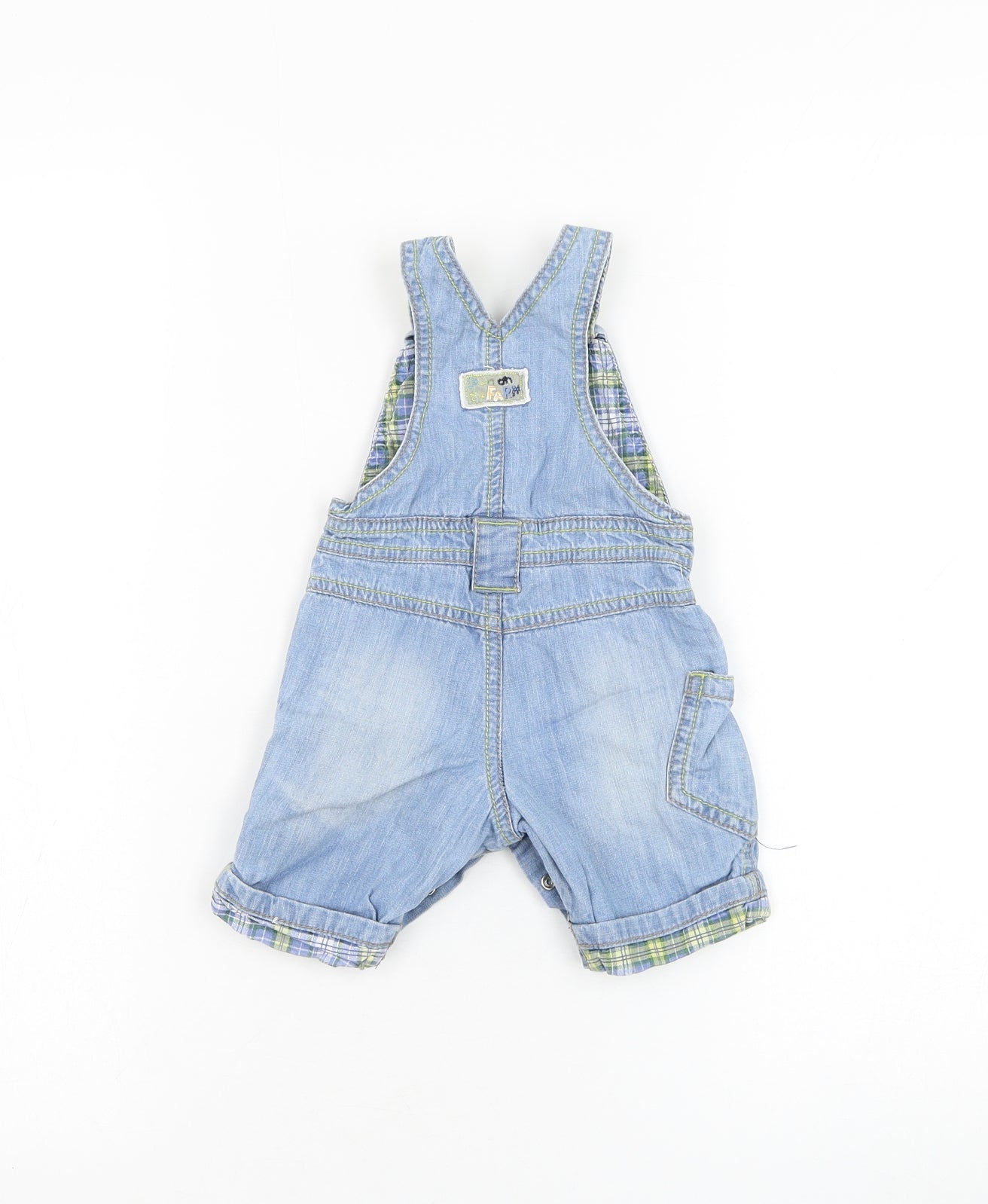 NEXT Boys Blue Cotton Dungaree One-Piece Size 0-3 Months Button - Horse