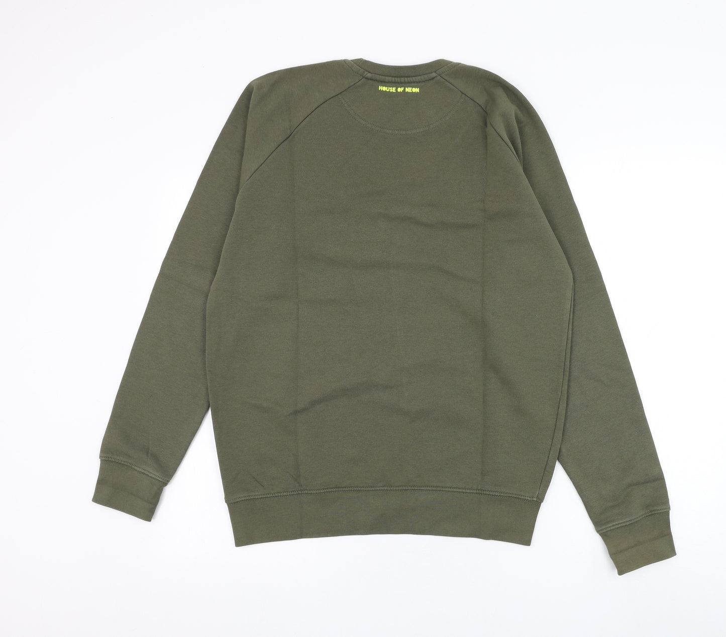 House Of Neon Womens Green Cotton Pullover Sweatshirt Size M Pullover - Star