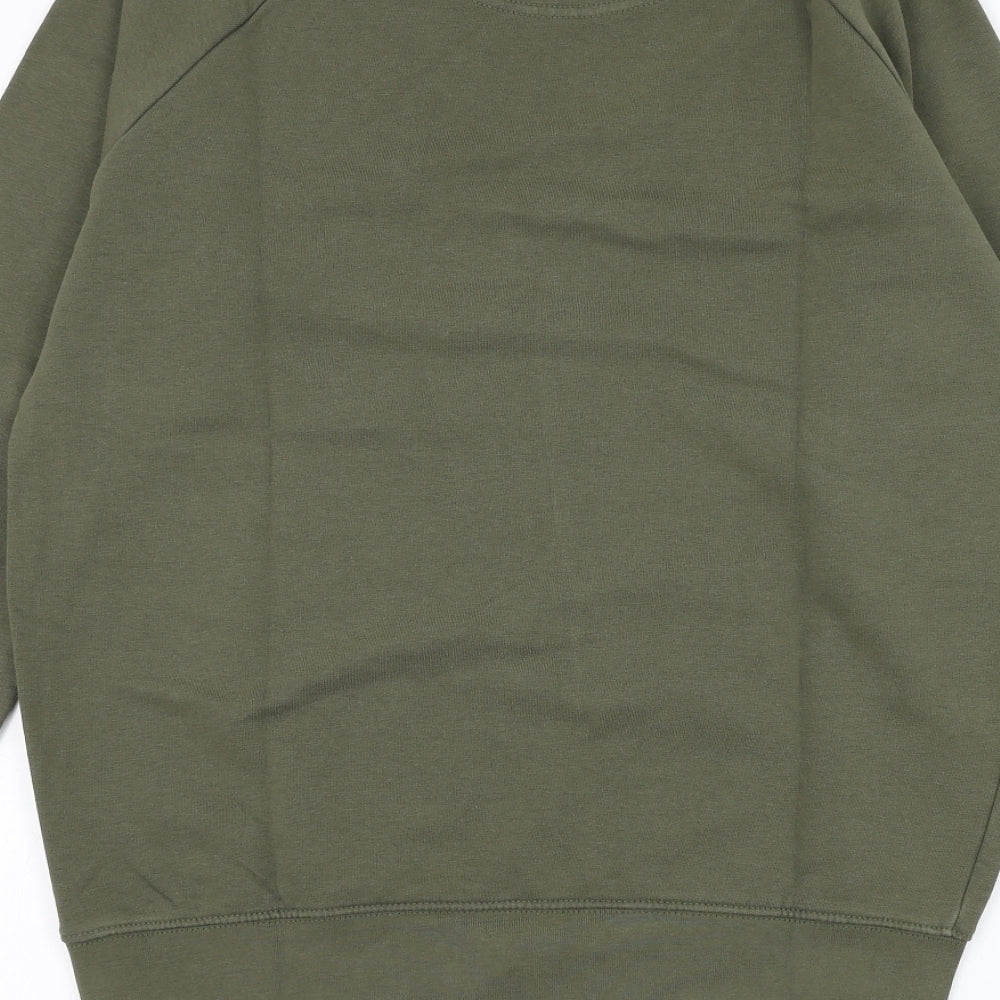 House Of Neon Womens Green Cotton Pullover Sweatshirt Size M Pullover - Star