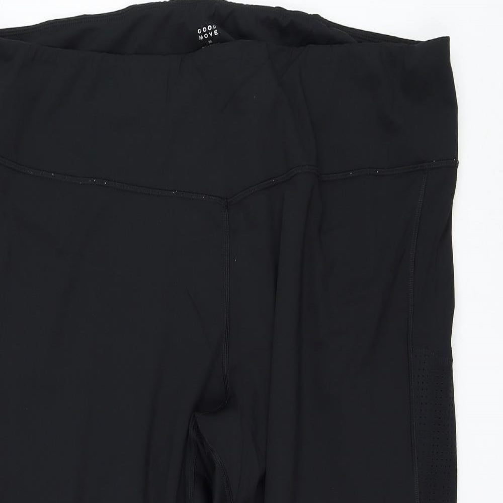 Marks and Spencer Womens Black Polyamide Biker Shorts Size 24 L16 in Regular