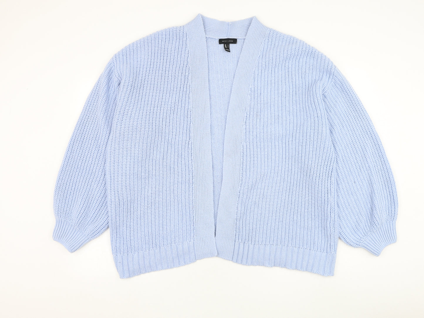 New Look Womens Blue Square Neck Acrylic Cardigan Jumper Size L