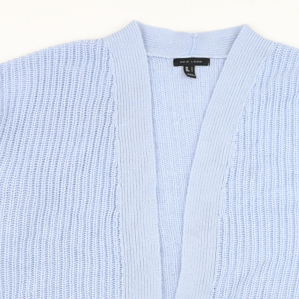 New Look Womens Blue Square Neck Acrylic Cardigan Jumper Size L