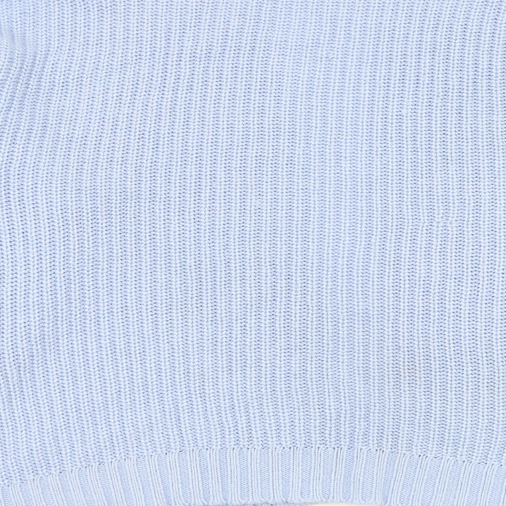 New Look Womens Blue Square Neck Acrylic Cardigan Jumper Size L