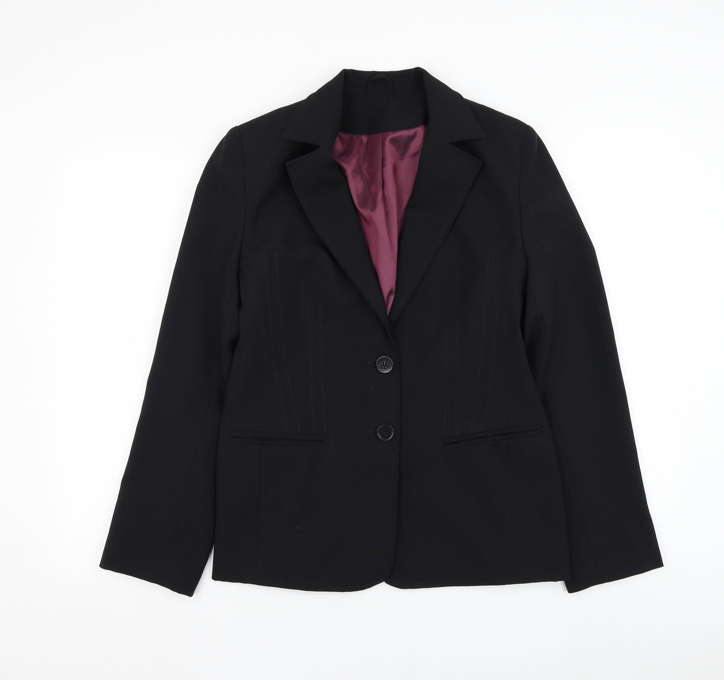 New Look Womens Black Jacket Blazer Size 12 Button