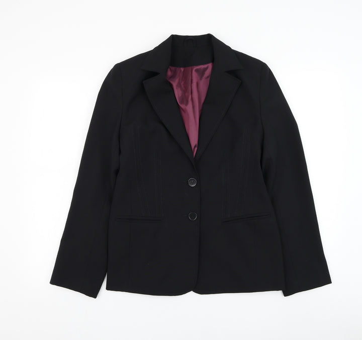 New Look Womens Black Jacket Blazer Size 12 Button