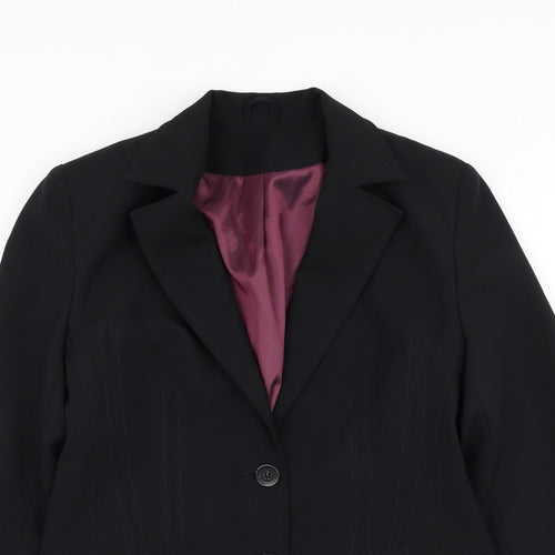 New Look Womens Black Jacket Blazer Size 12 Button