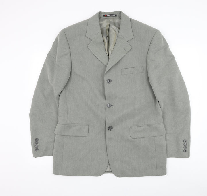 Ciro Citterio Mens Grey Polyester Jacket Suit Jacket Size 36