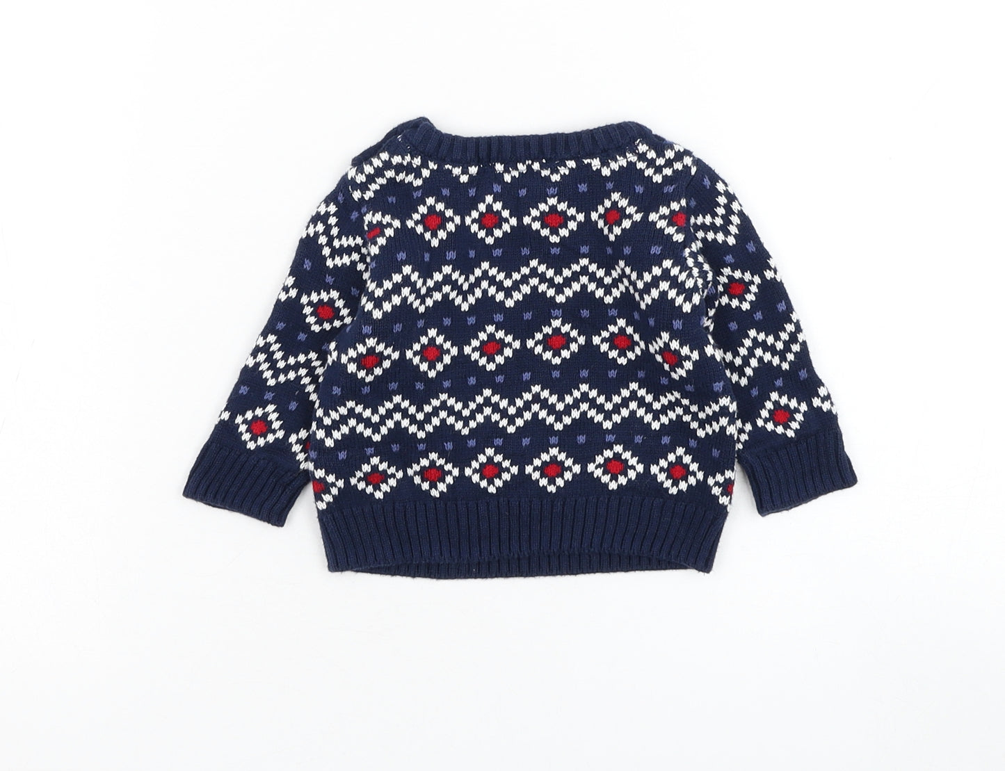 Nutmeg Boys Blue Cotton Pullover Jumper Size 0-3 Months Pullover - Christmas, Slogan