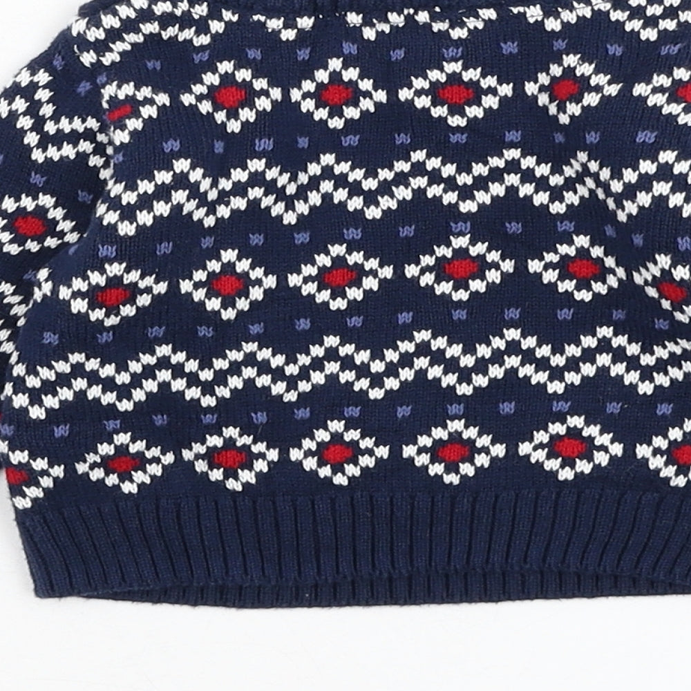 Nutmeg Boys Blue Cotton Pullover Jumper Size 0-3 Months Pullover - Christmas, Slogan