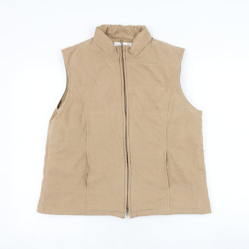 EWM Womens Brown Gilet Jacket Size 14 Zip