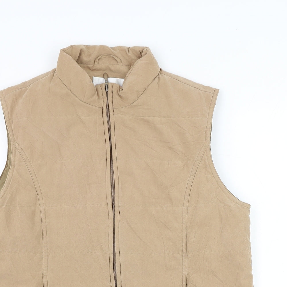 EWM Womens Brown Gilet Jacket Size 14 Zip