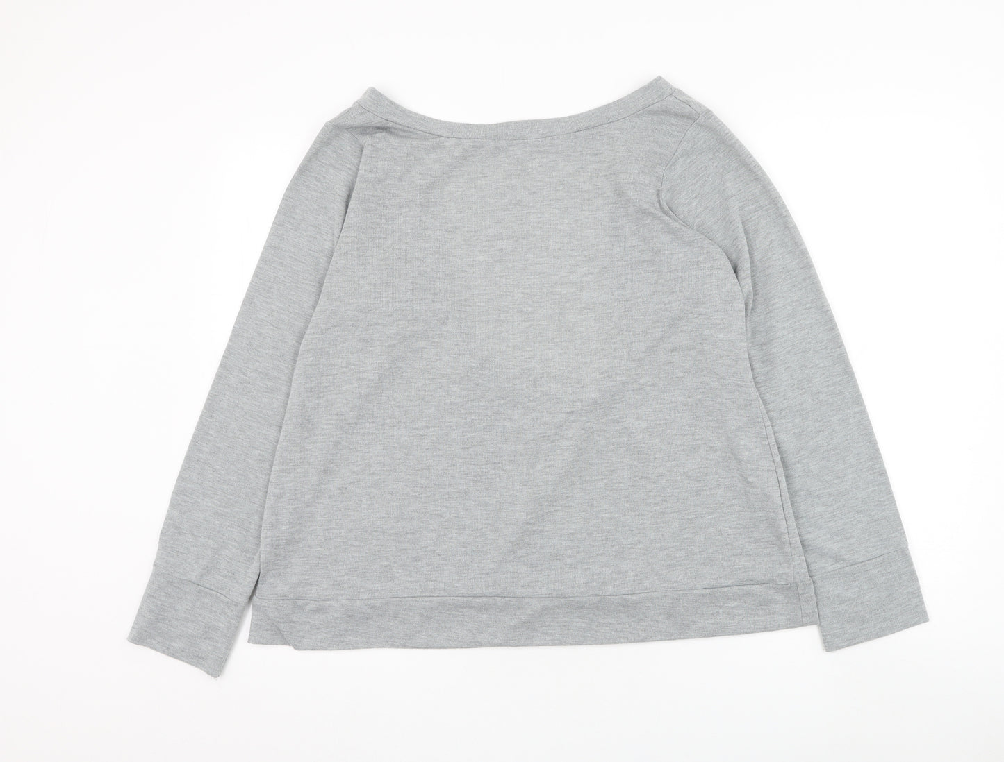 Boohoo Womens Grey Round Neck Polyester Pullover Jumper Size L