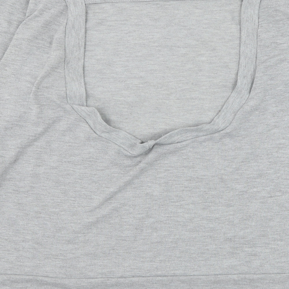 Boohoo Womens Grey Round Neck Polyester Pullover Jumper Size L