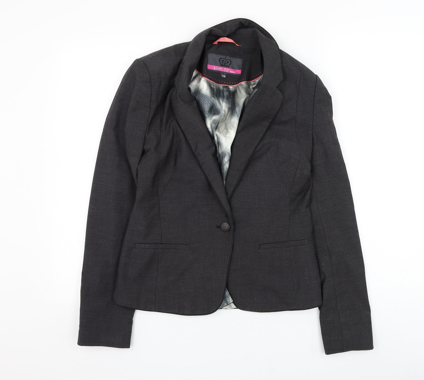 NEXT Womens Grey Jacket Blazer Size 10 Button