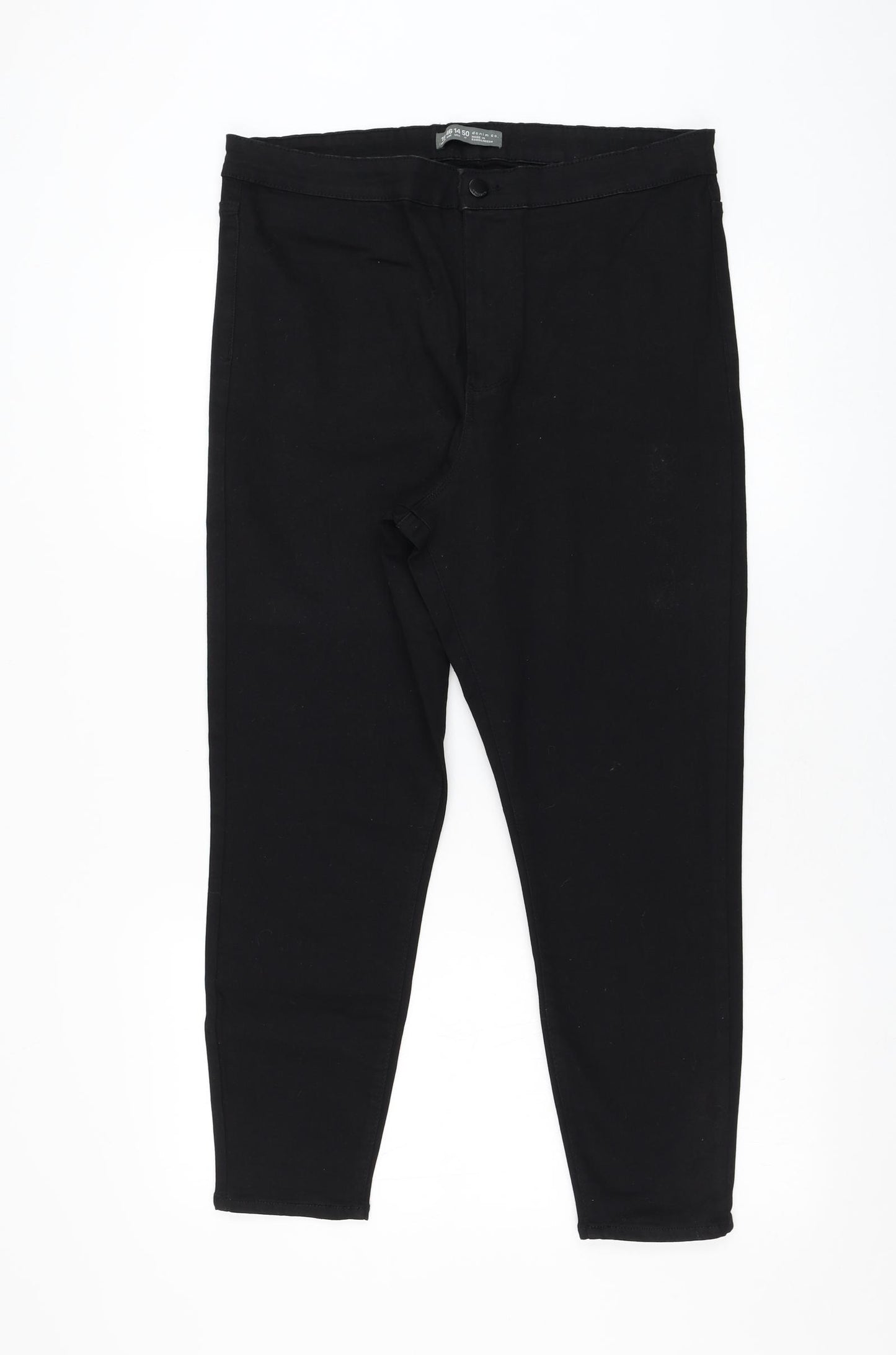 Primark Womens Black Cotton Skinny Jeans Size 18 L25 in Regular Zip