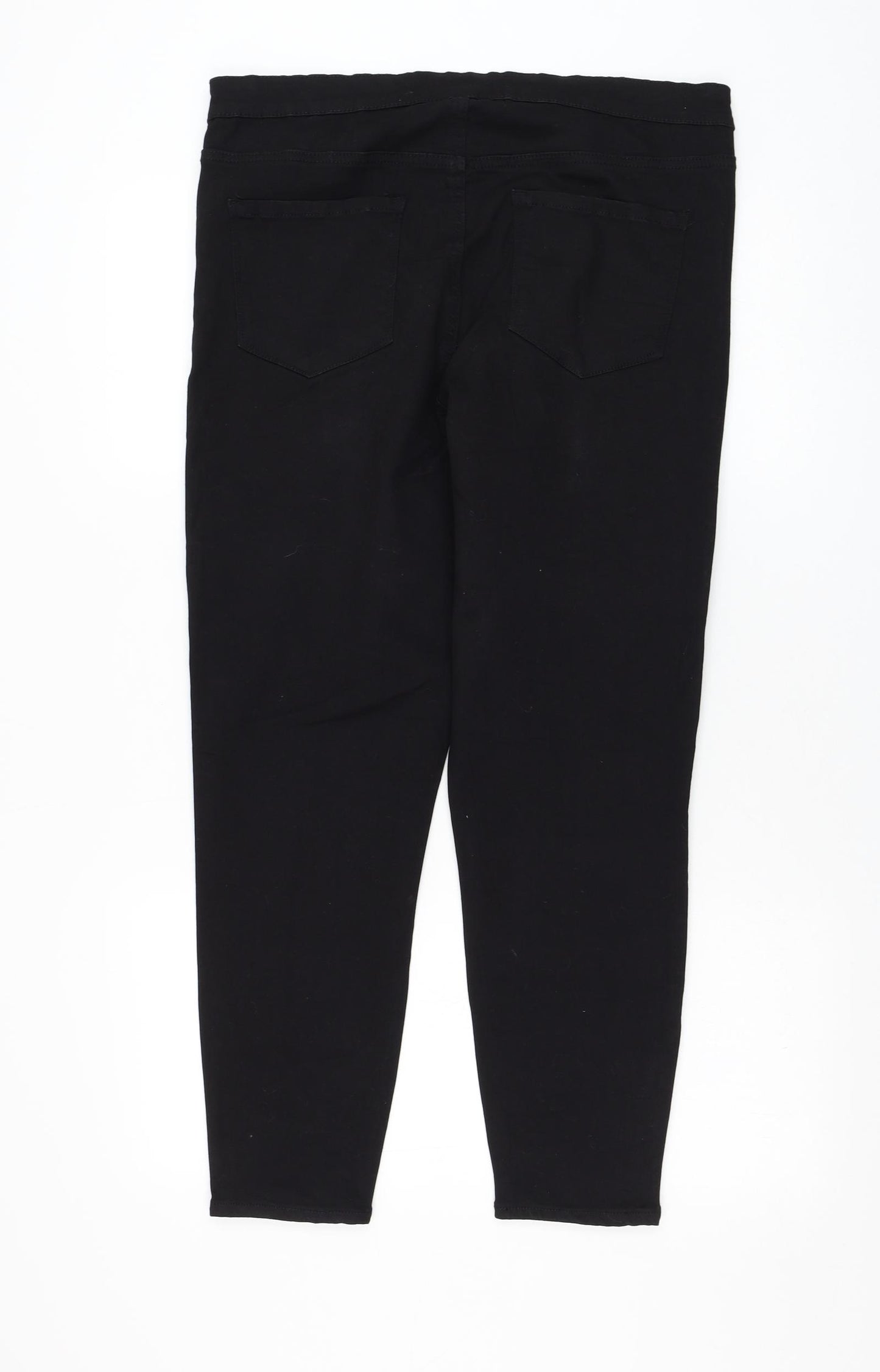 Primark Womens Black Cotton Skinny Jeans Size 18 L25 in Regular Zip