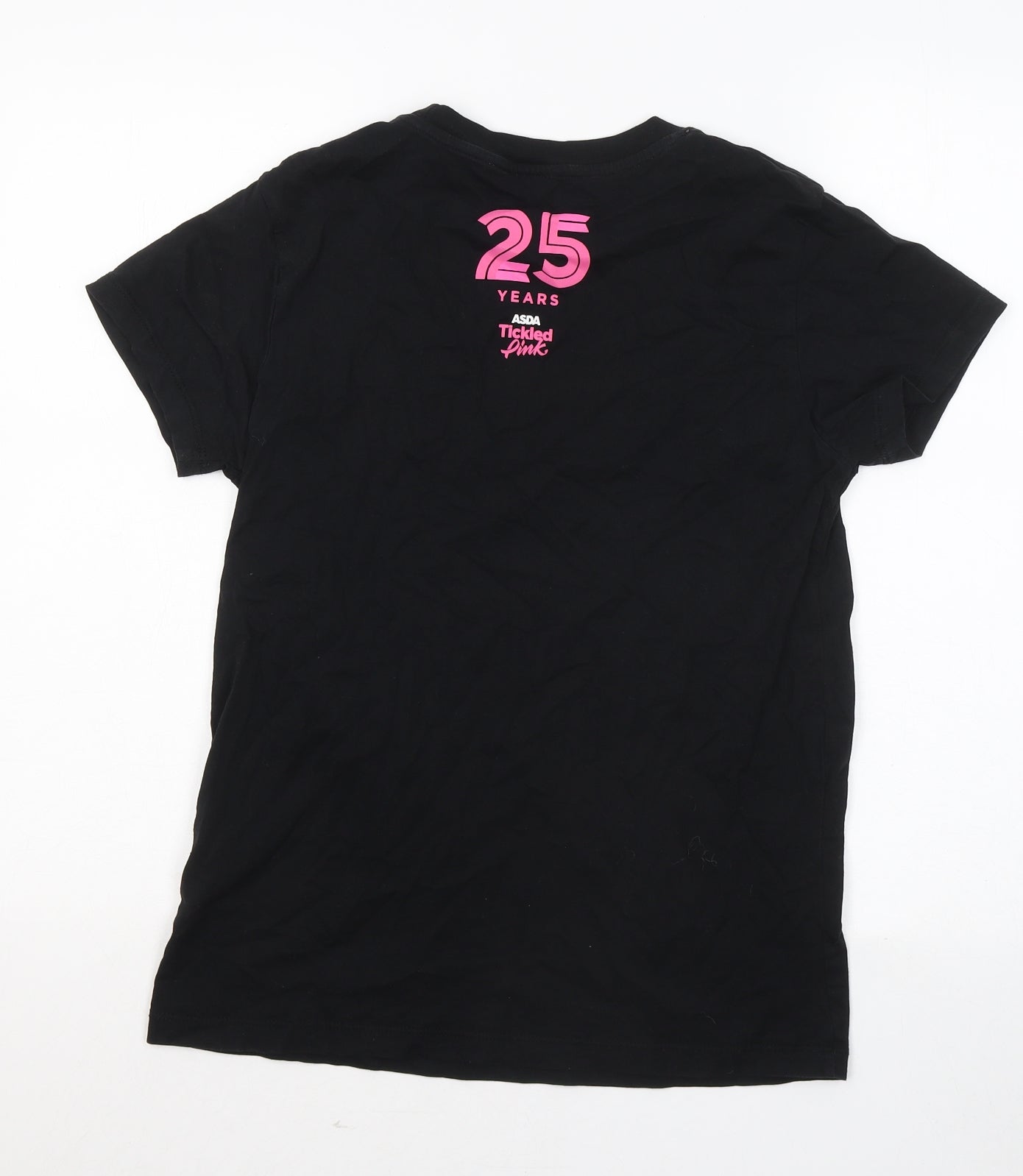 George Womens Black Cotton Basic T-Shirt Size 10 Round Neck