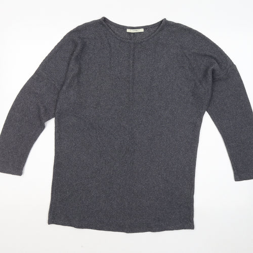 George Womens Grey Round Neck Viscose Pullover Jumper Size M