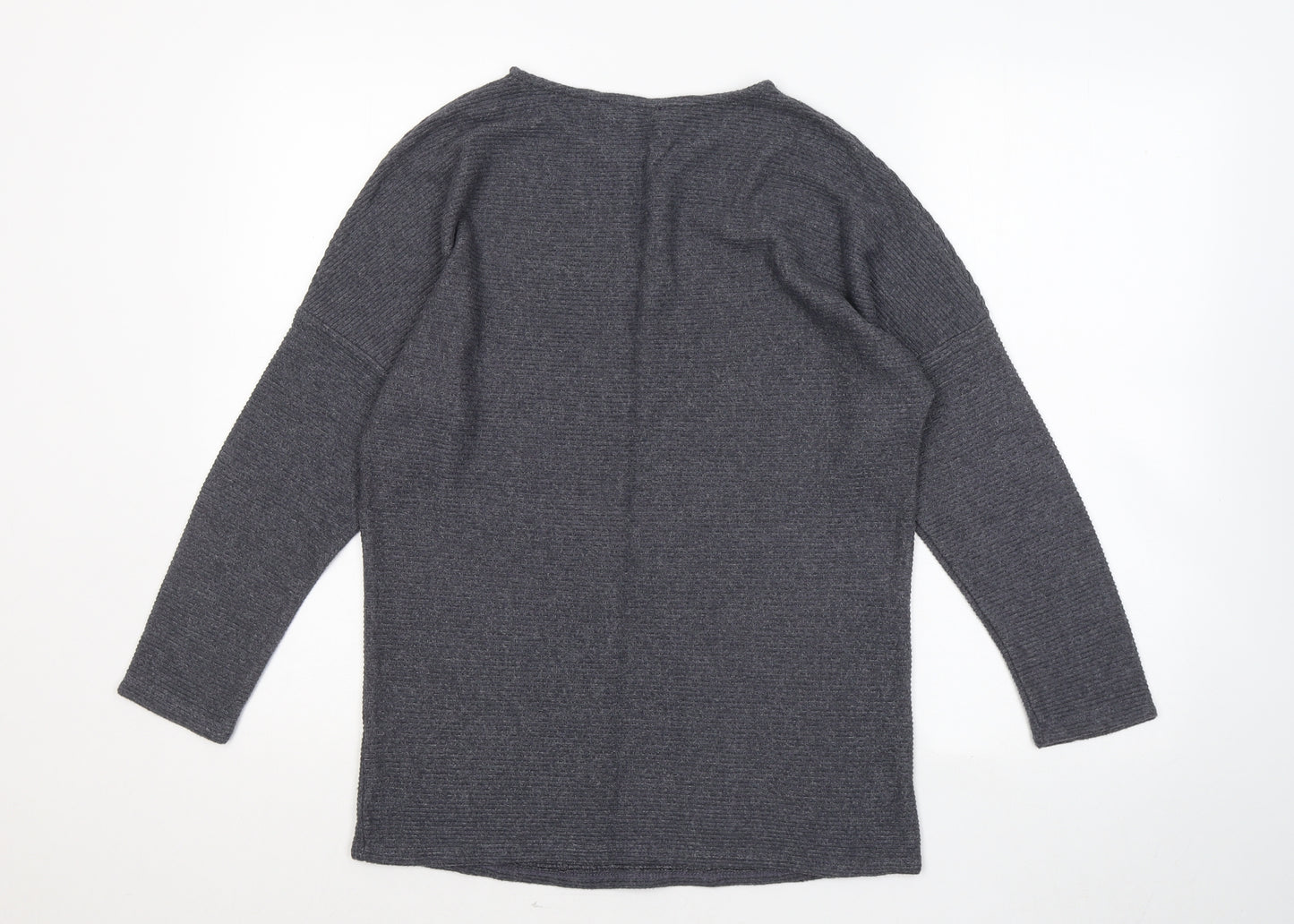 George Womens Grey Round Neck Viscose Pullover Jumper Size M