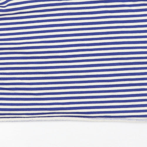 Primark Womens Blue Round Neck Striped Cotton Pullover Jumper Size 12 - Bonjour