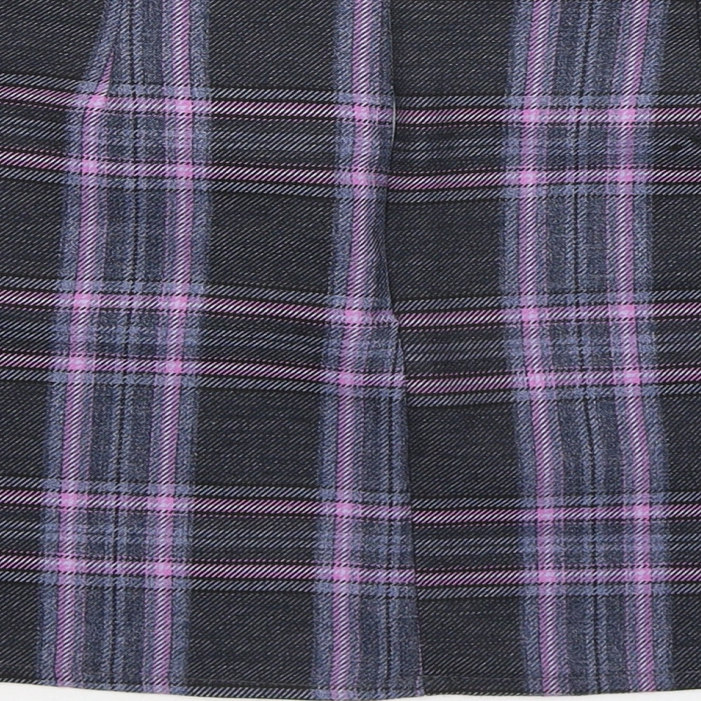 Boohoo Womens Pink Plaid Polyester A-Line Skirt Size 10
