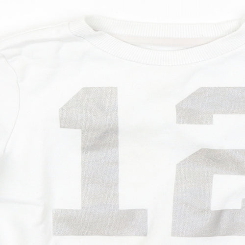 F&F Girls White Cotton Pullover Sweatshirt Size 4-5 Years - 12