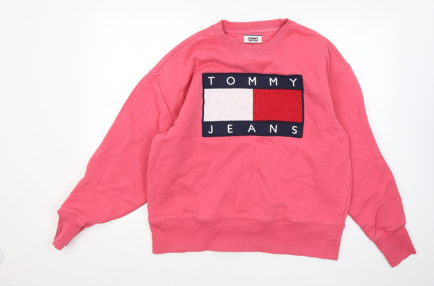 Tommy Hilfiger Womens Pink Cotton Pullover Sweatshirt Size L