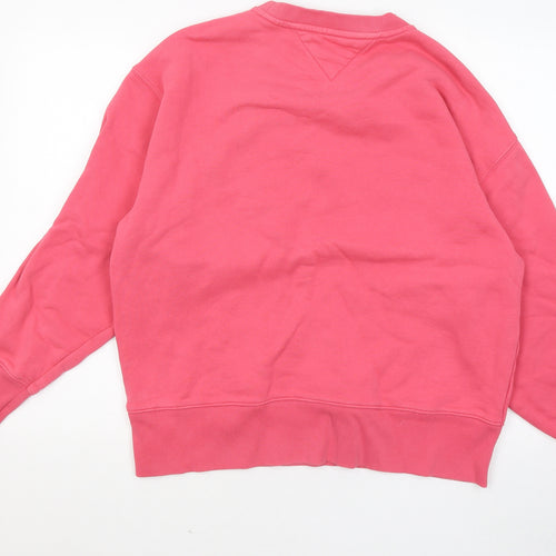 Tommy Hilfiger Womens Pink Cotton Pullover Sweatshirt Size L