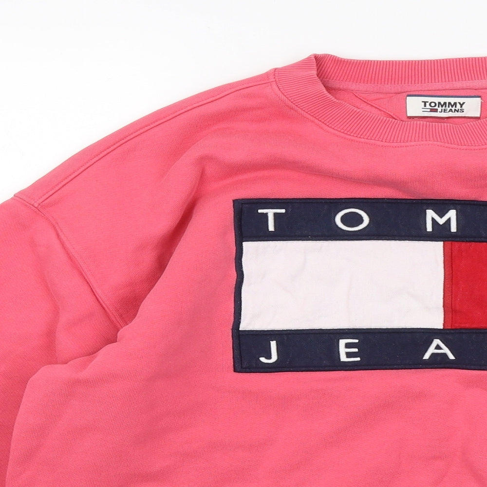 Tommy Hilfiger Womens Pink Cotton Pullover Sweatshirt Size L