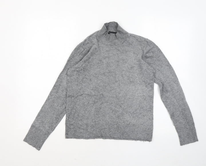 Atmosphere Womens Grey Mock Neck Rayon Pullover Jumper Size 14