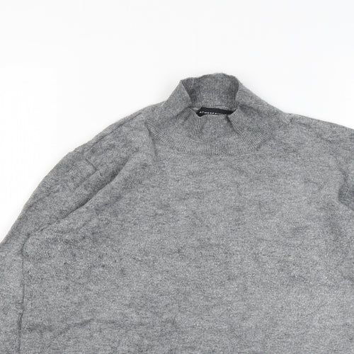 Atmosphere Womens Grey Mock Neck Rayon Pullover Jumper Size 14