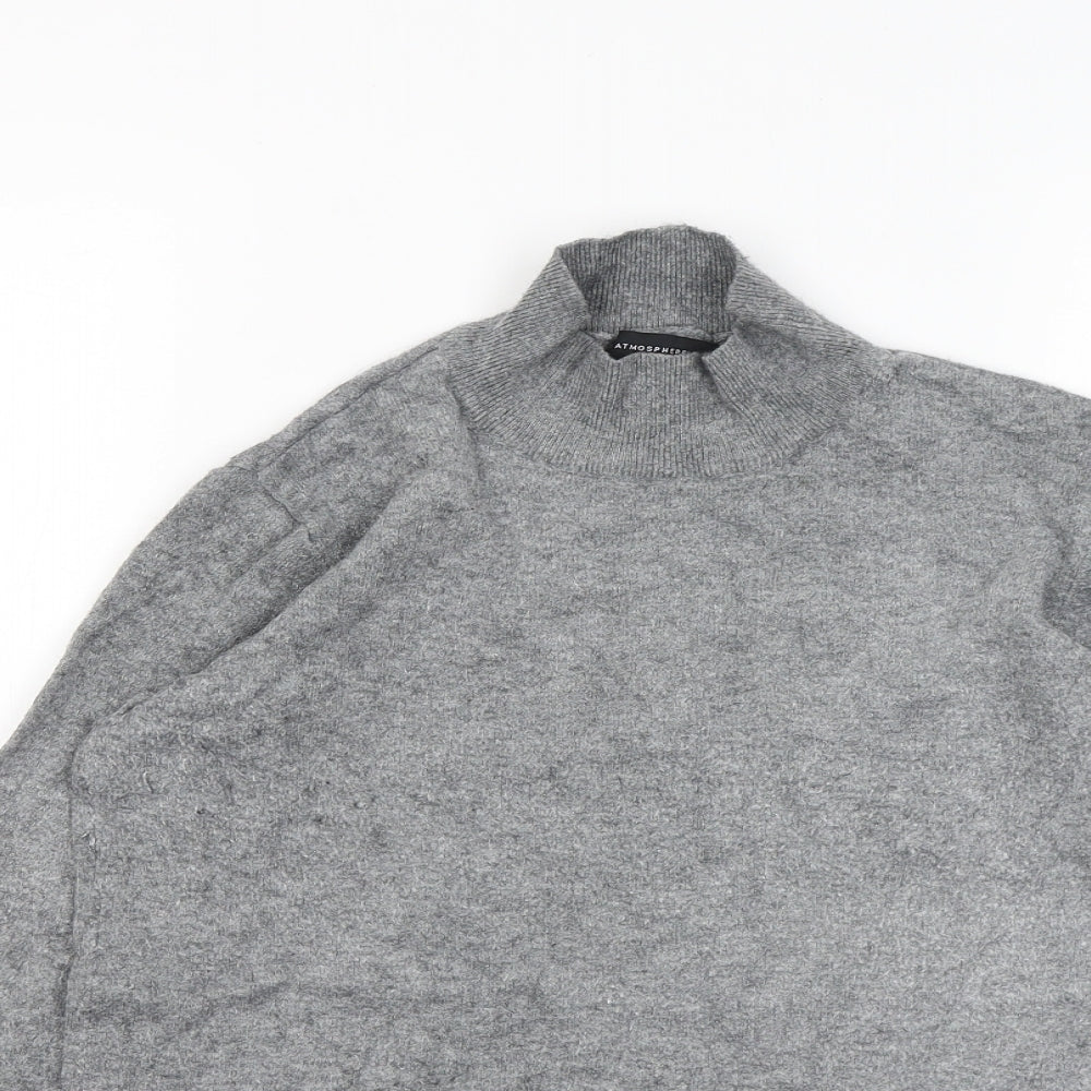 Atmosphere Womens Grey Mock Neck Rayon Pullover Jumper Size 14