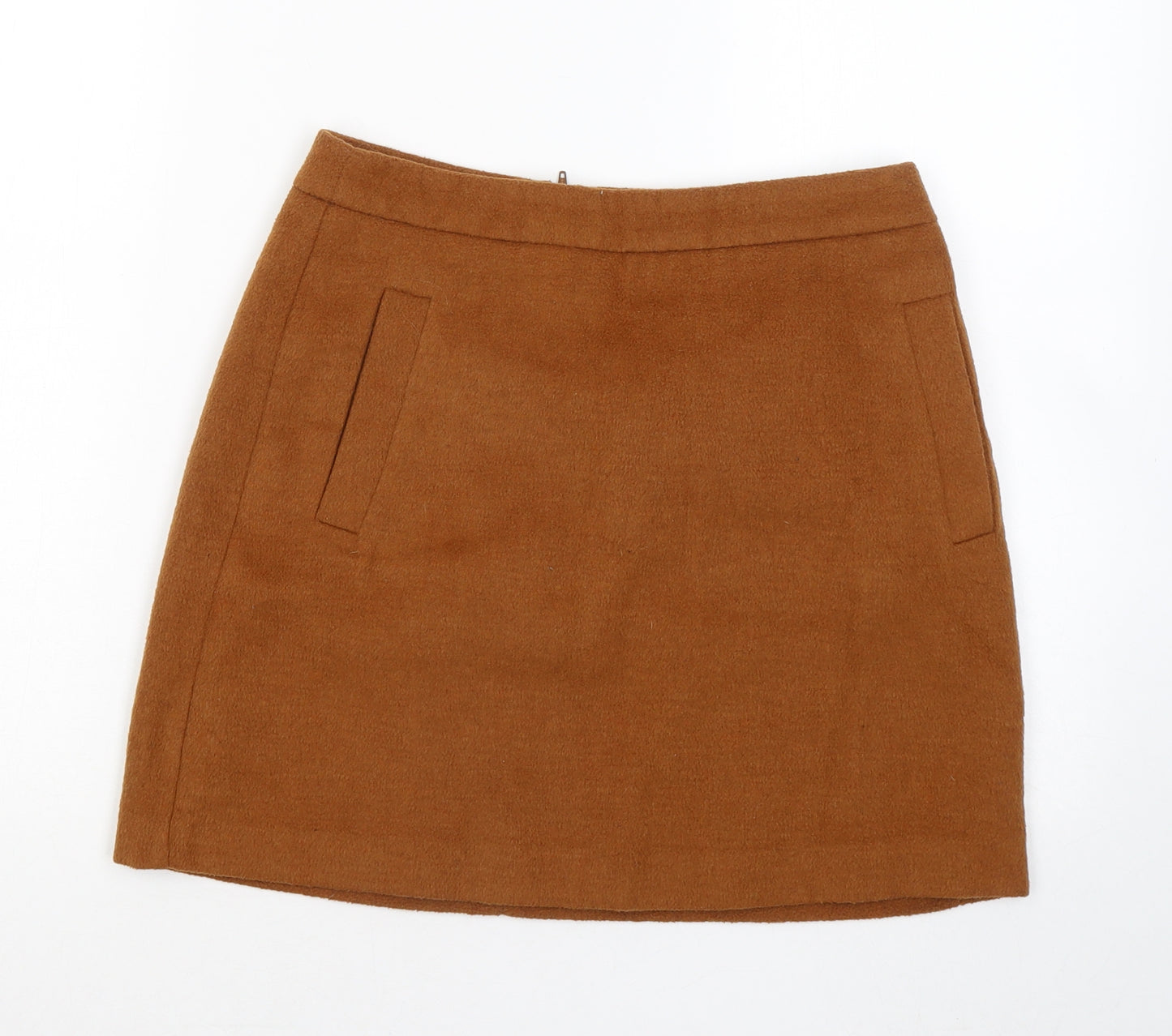 New Look Womens Brown Polyester A-Line Skirt Size 10