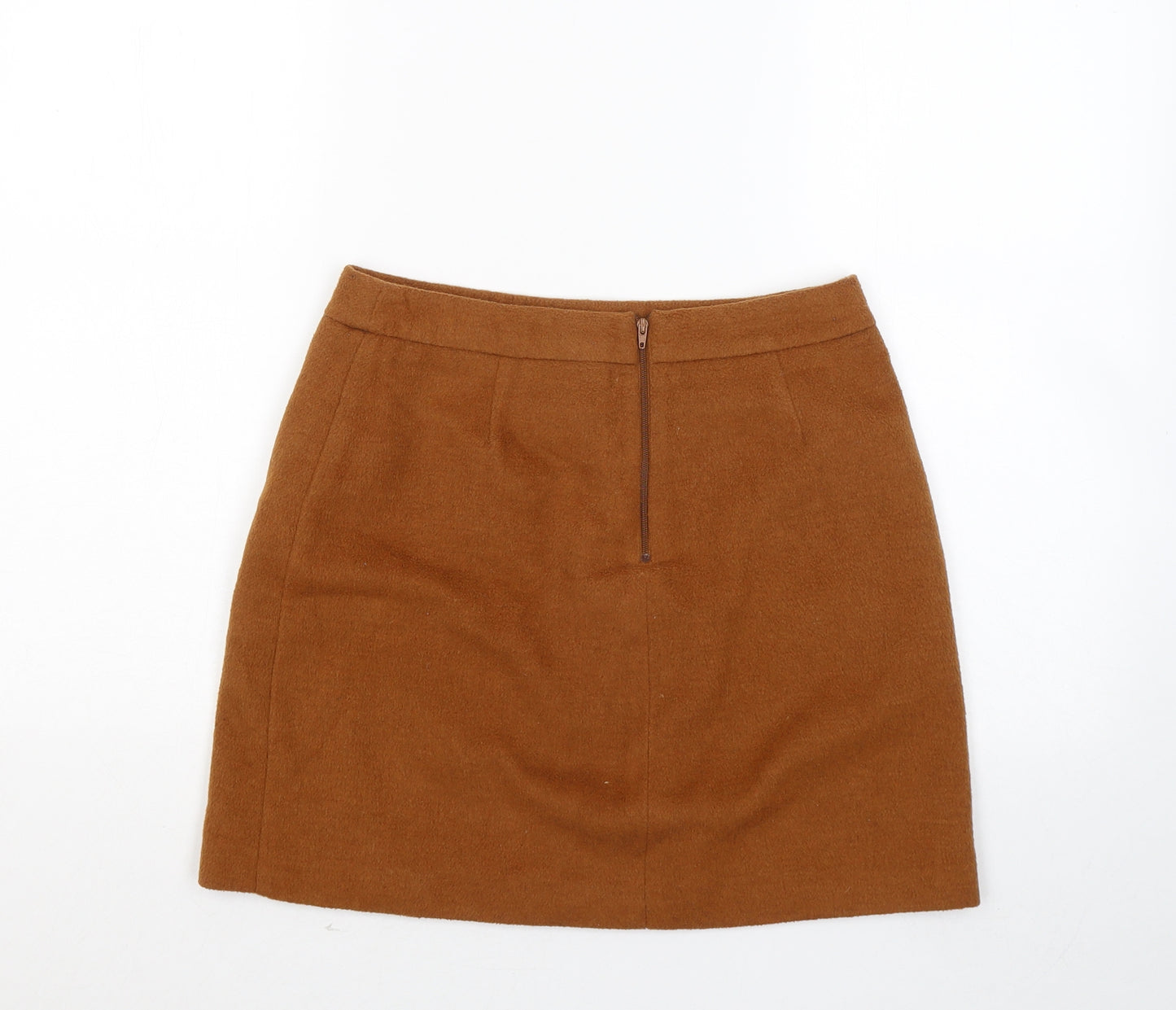 New Look Womens Brown Polyester A-Line Skirt Size 10