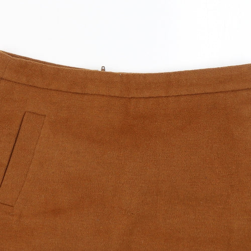 New Look Womens Brown Polyester A-Line Skirt Size 10